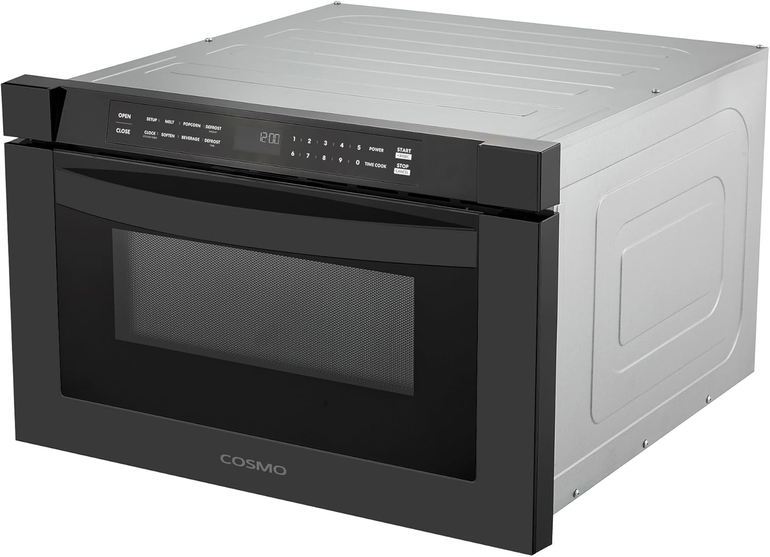 Cosmo COS-12MWDBK 24 in. Haven Collection 1.2 cu. ft. Built-in Microwave Drawer, 1000W, Touch Controls, Defrosting Rack in Matte Black