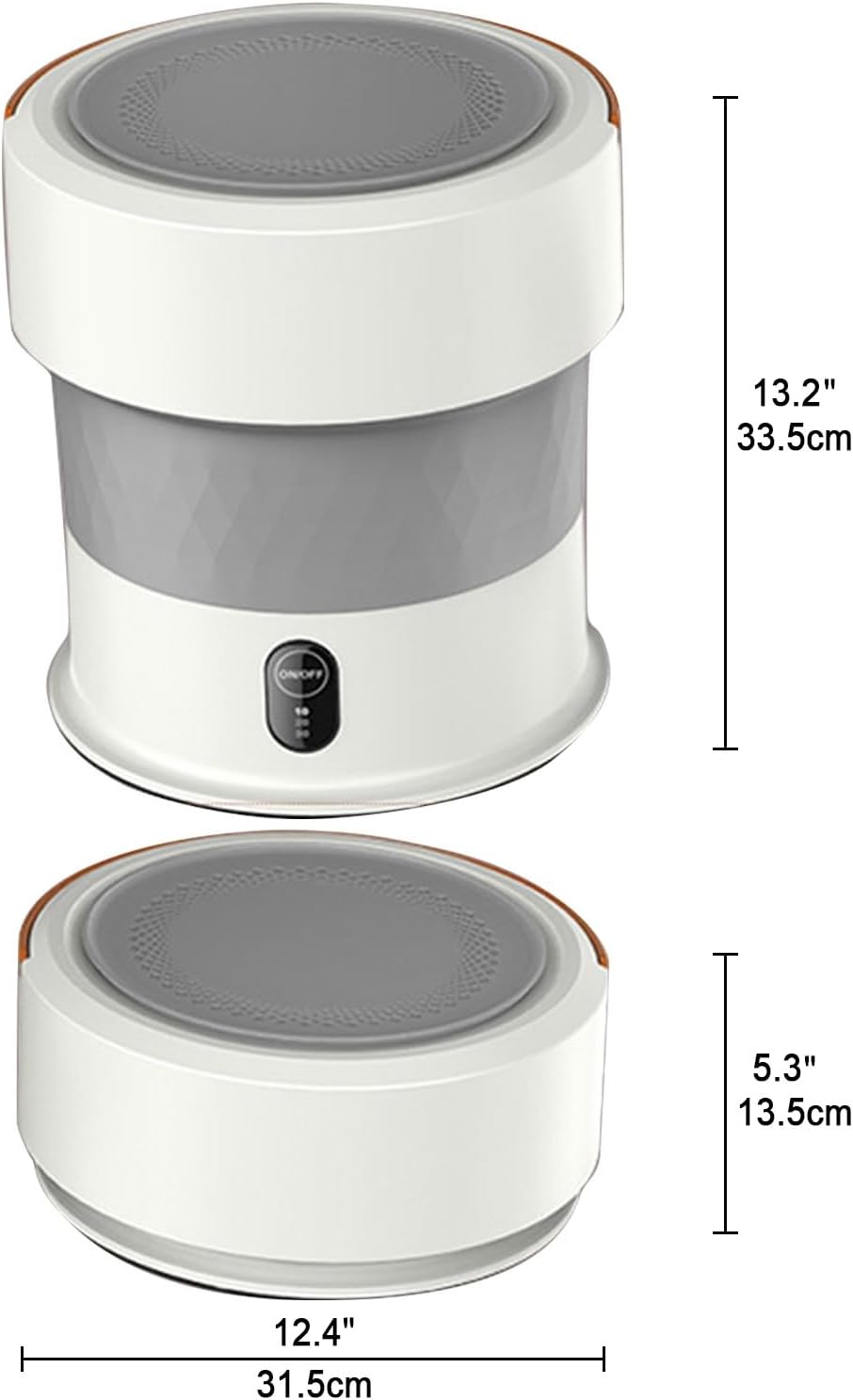 THAMBA 2023 Portable Washing Machine Folding Mini Washer Small Washer with 3 Modes Deep Cleaning Half Automatic Washer (Color : Gold, Size : Medium)