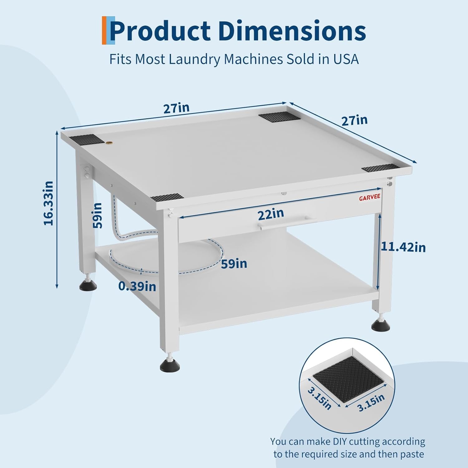 Durable Washer and Dryer Pedestal Stand – 27