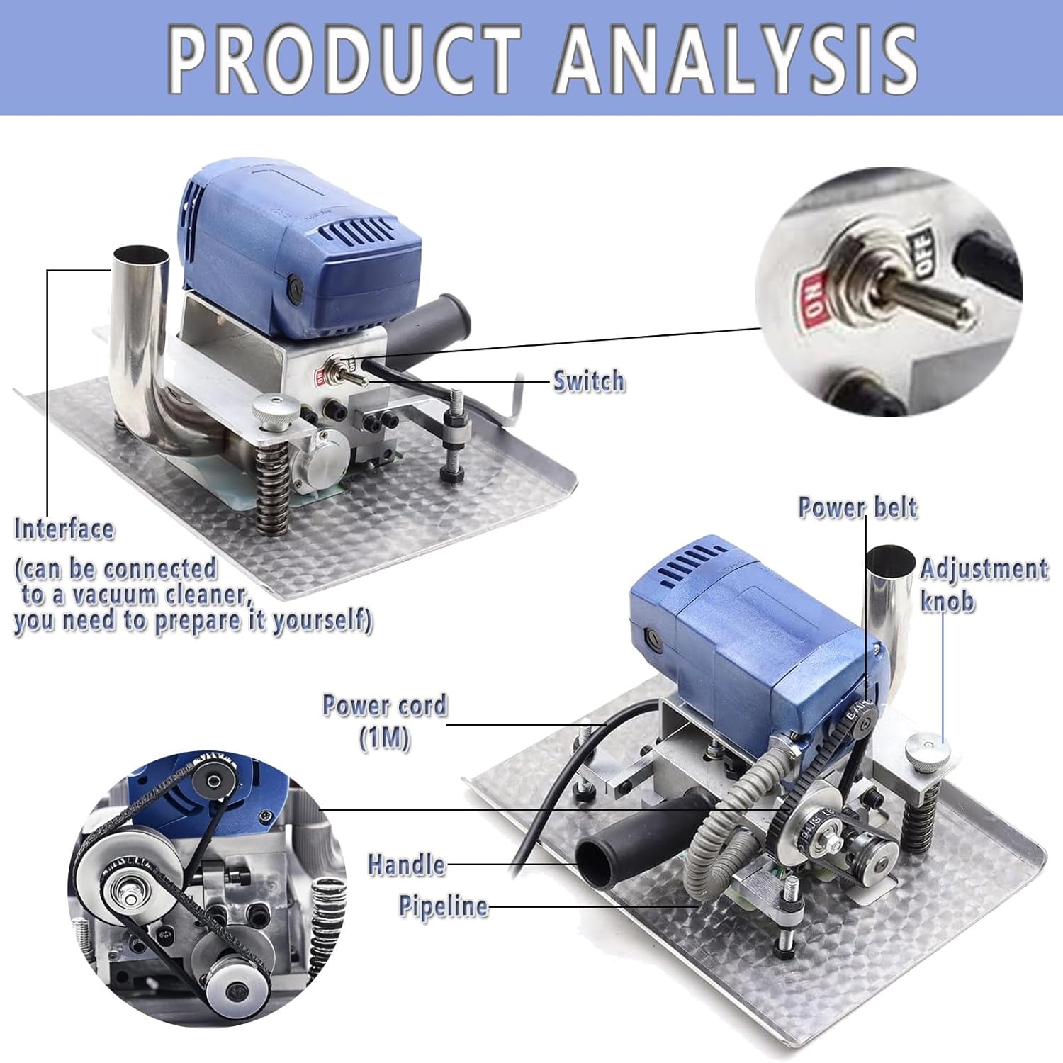 Electric Flat Carpet Trimmer, Portable Carpet Trimmer, Manual Carpet Cleaning and Trimming Machine, Flexible and Mobile for Home Use