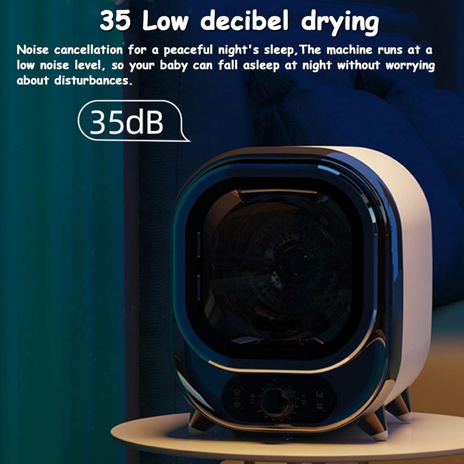 Small Portable Condenser Dryer,with Dual Temperature Control Probe,Condenser Tumble Dryer with Stainless Steel Tub,0.8kg Load Capacity For Countertop Or Wall Mounted 450W for Apartment, Dorm(C)