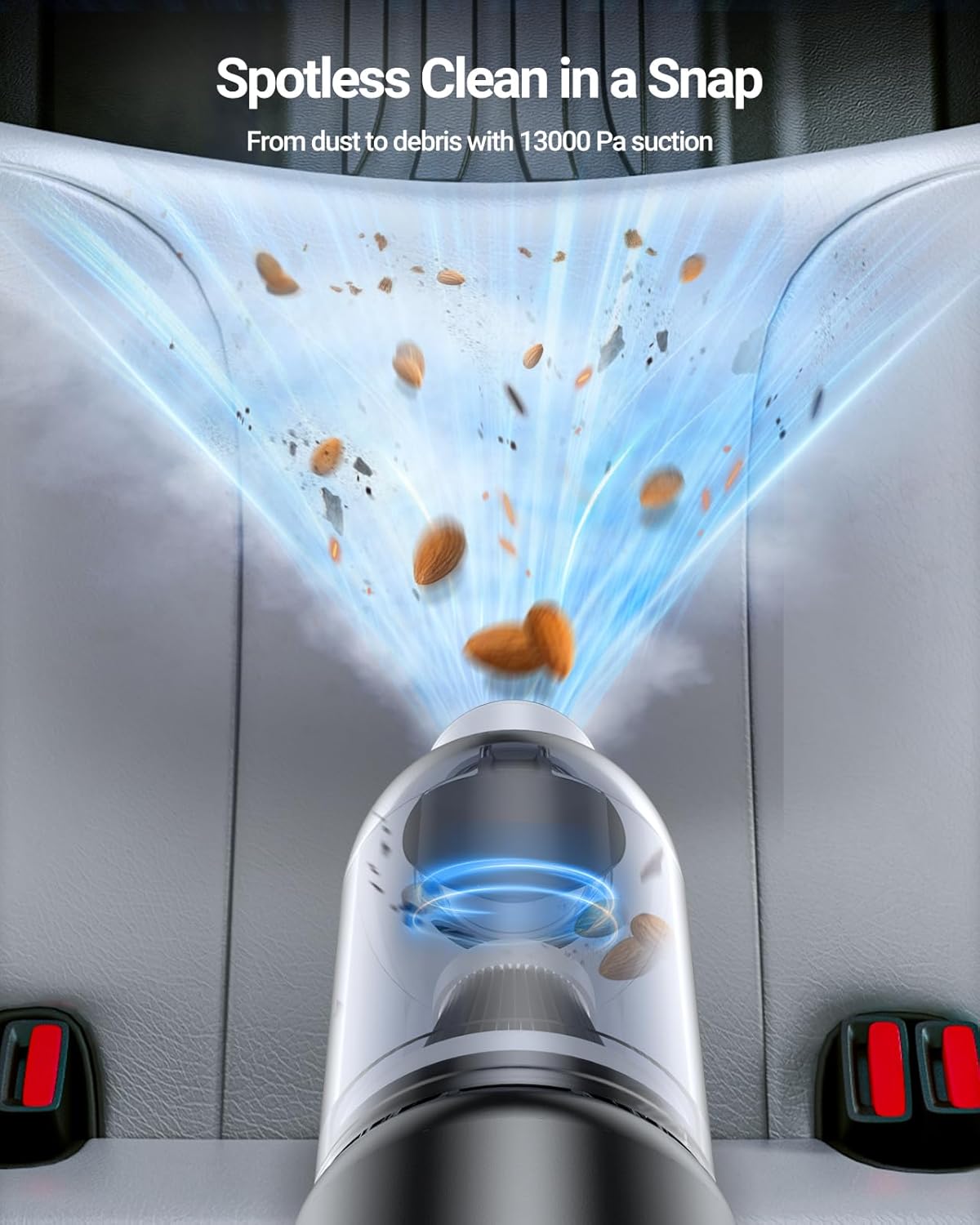 SEALIGHT Mini Car Vacuum Wireless, High Power Suction and Air Duster, Lightweight and Compact Handheld Vacuum, Portable Vacuum Cleaner for Car, Home, Office, Pet