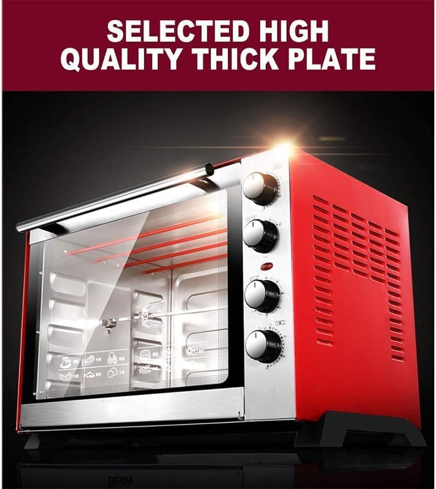 oven mini oven air fryer oven 60L Mini Oven Convection Electric Oven with Baking Tray, Wire Rack and Rotating Skewer (100-250°C), with Multiple Cooking Functions & Grill, Metal/Glass Toaster Oven Ai