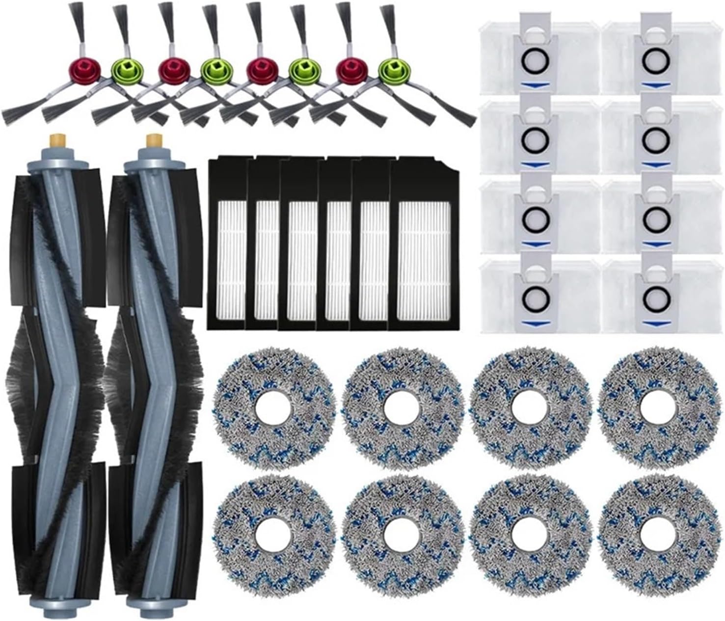 Compatible for Ecovacs Deebot X1/ T10 Omni/Turbo Accessories Robot Vacuum Cleaner Parts Mop Dust Bag Hepa Filter Main Side Brush Dustbin(Chocolate)