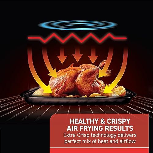 T-fal 9 in 1 Toaster Oven Air Fryer Combo Stainless Steel Convection Countertop Oven, Fast Heatup, 7 Pound Chicken Capacity, Extra Crispy Results, Toast, Bake, Air Fry, Reheat, Broil