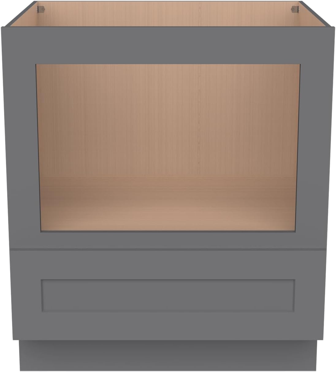 Microwave Base Cabinet – Solid Wood Shaker Style Kitchen Storage Base Unit with Drawer & Soft-Close Doors, RTA Pantry Cupboard for Dining Room, Coffee Bar 30