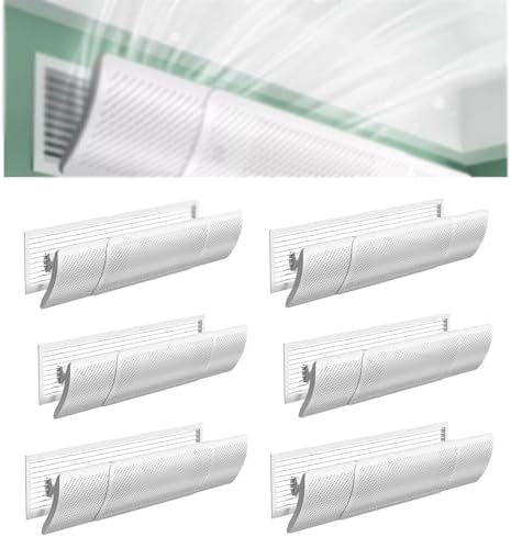 Air conditioning deflector 6 PCS Side Outlet Air Wing Baffle Wind Direction Windshield for Home Hotel Office, Adjustable Air Conditioner Deflector,Central AC Air Flow Deflector