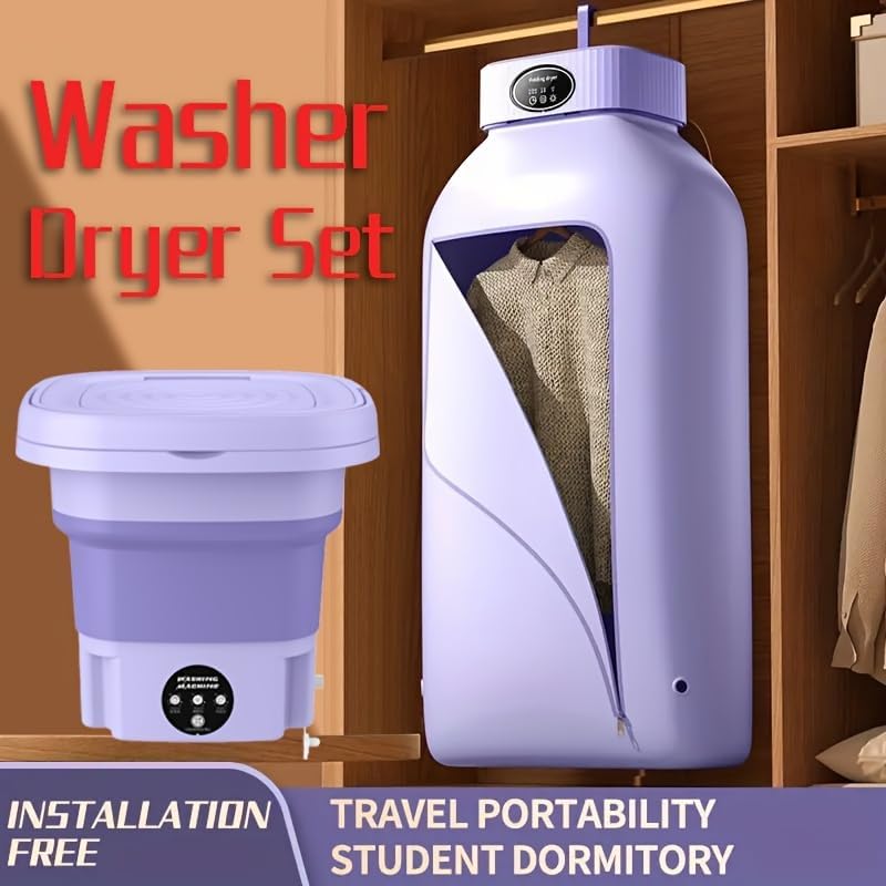 Portable Washing Machine And Dryer A Total of 2 Sets of Washing And Drying Sets, Folding Mini Small Lavadora Can Store Portable Dryers Simple To Use, Laundry Storage Organization