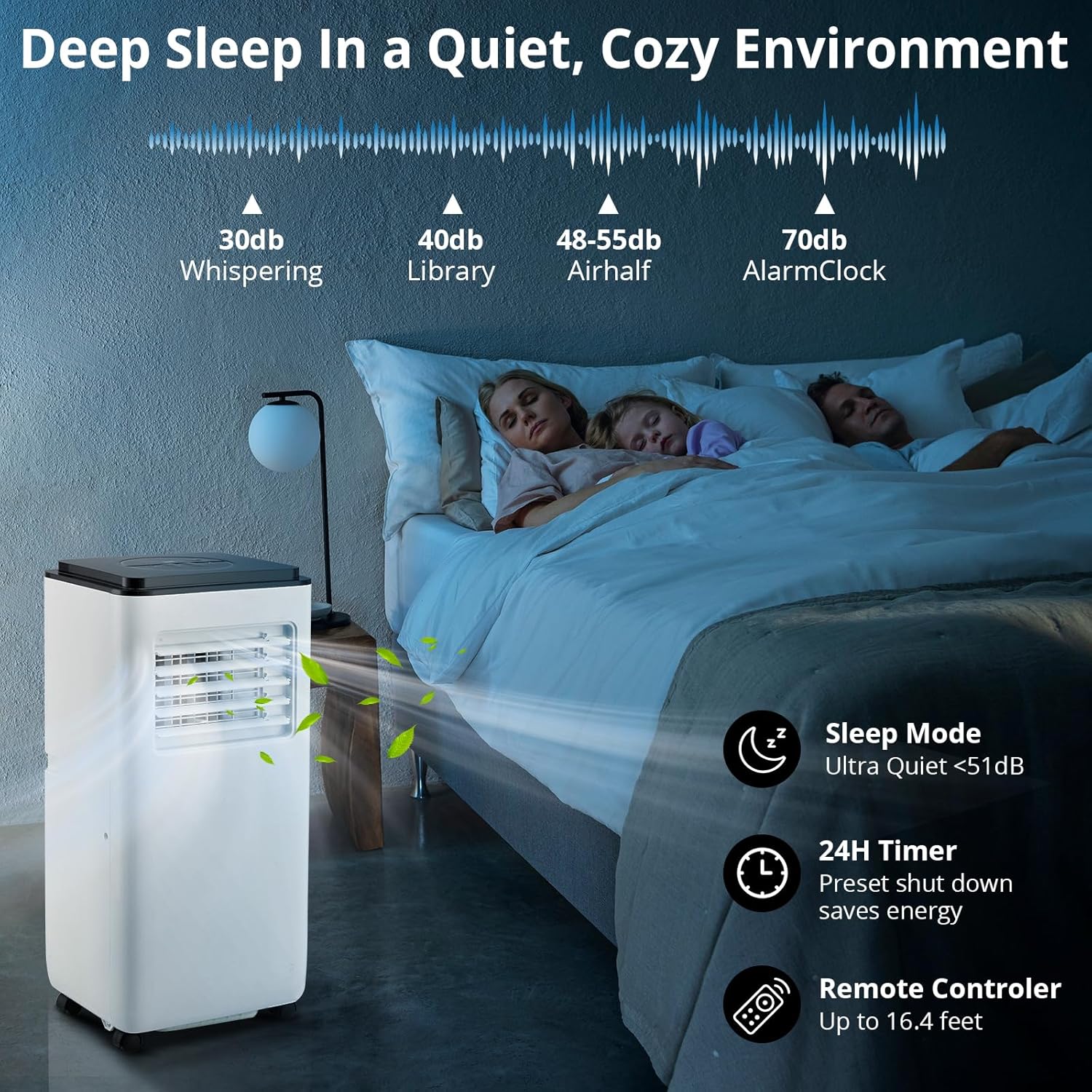 Portable Air Conditioners, 10000 BTU Portable AC, Cools up to 450 Sq. Ft 3-in-1 Mobile AC for Room with Dehumidifier Fan Sleep Mode, 24H Timer, Remote Control, and Window Installation Kit Included