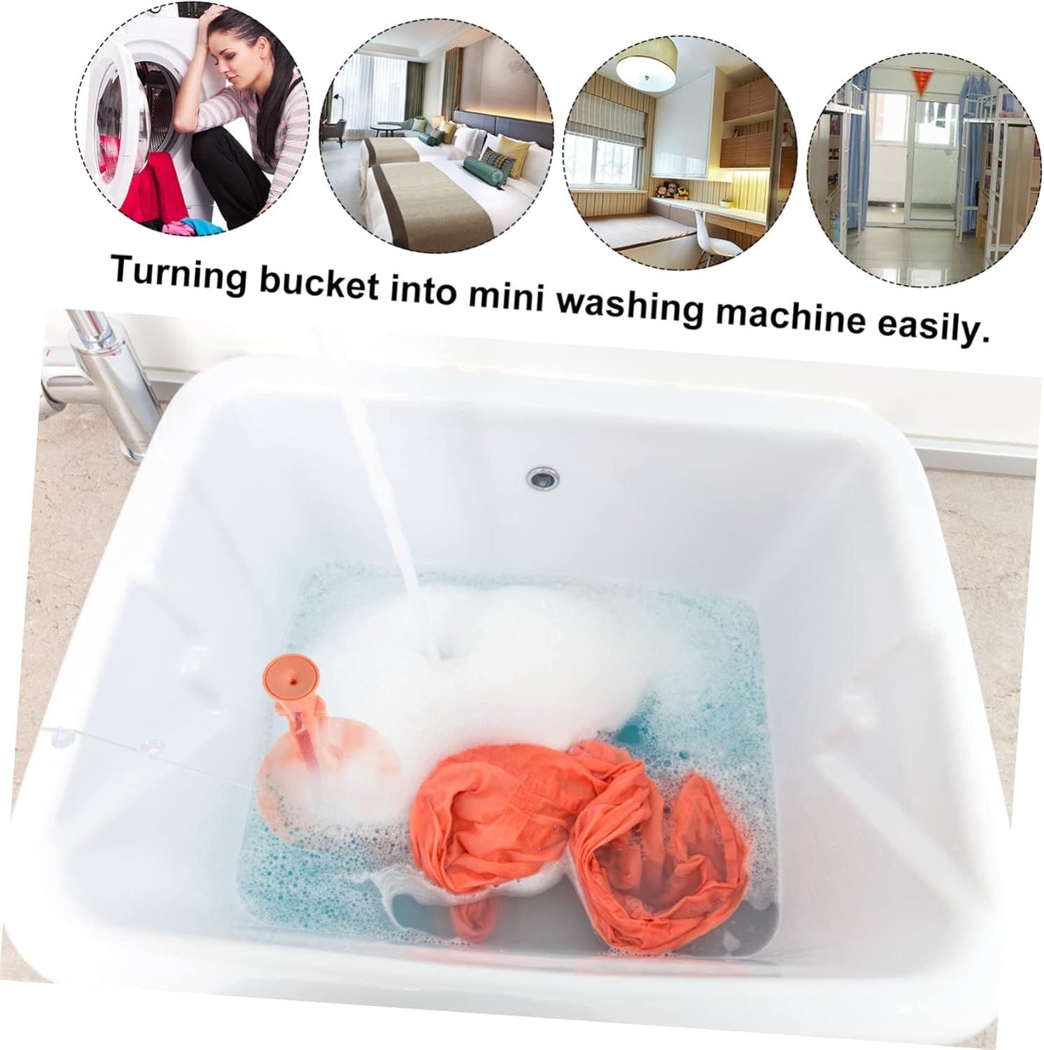 Homoyoyo Portable High Turbine Washer Mini Travel Washing Machine for Clothes Compact Laundry Cleaner Tool Spin Cycle and Drain Hose for Camping and RV Use