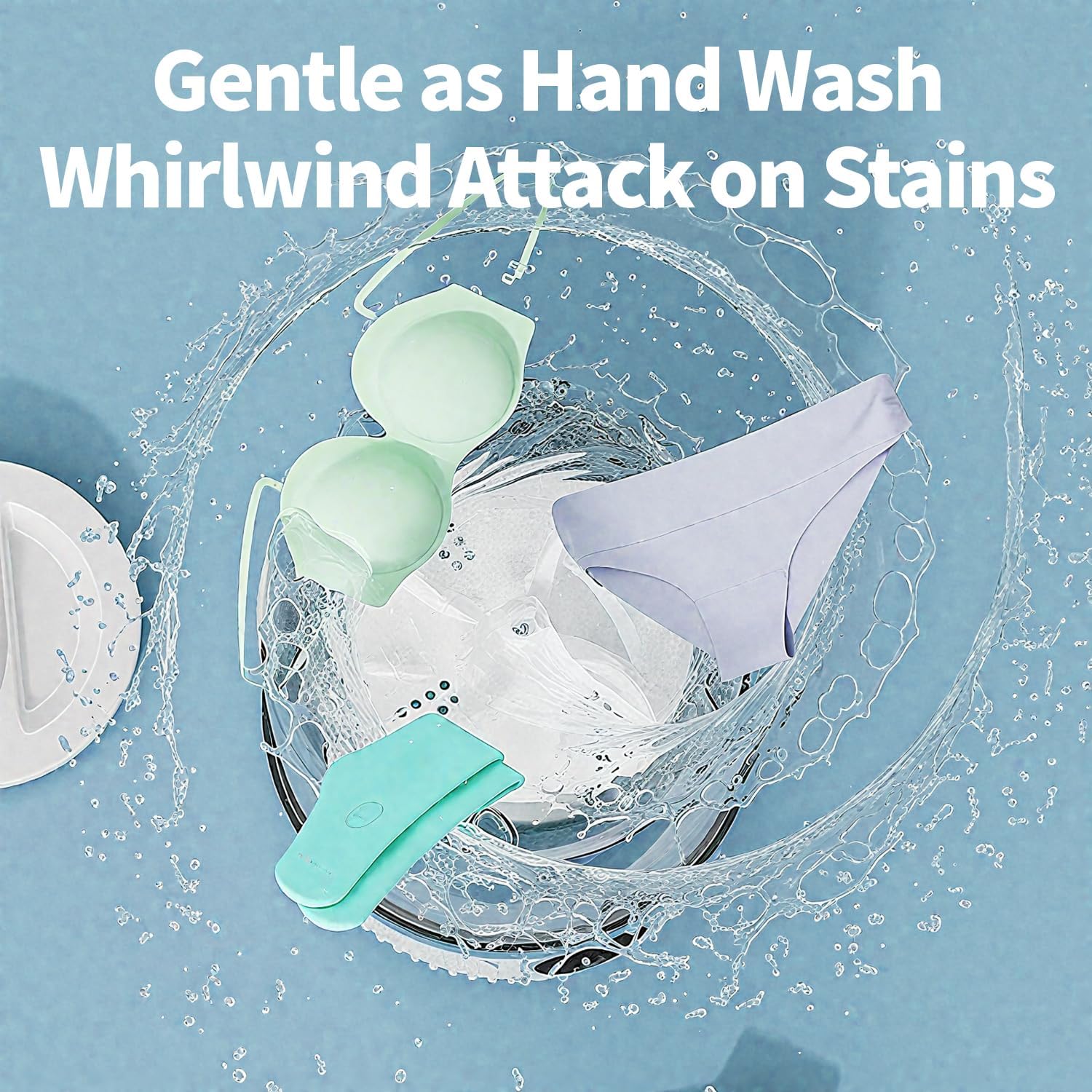 Underwear Washing Machine, BPA-free Portable Mini Washer for Socks, Baby Clothes, Cordless Small Laundry Cup for Travel, Dorm, Apartment, RV, Camp, Kids