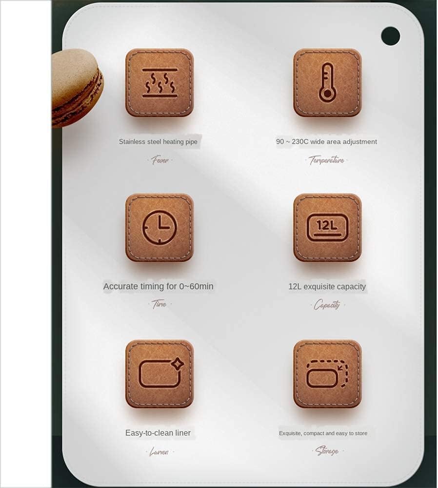 oven mini oven air fryer oven Mini Oven 12L Convection Electric Grill with Temperature Setting 90-230℃ and 60 Mins Timer, 2 Baking Functions,Easy to Clean Toaster Oven Air Fryer,