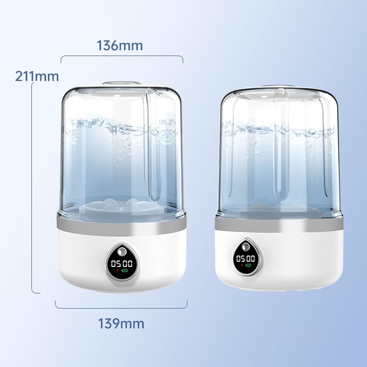 1.5L Portable Washing Machine Rechargeable, Mini Underwear Washer Two Cleaning Modes for Underwear Socks Apartments Hotels and Travel Camping Travel (Beige)