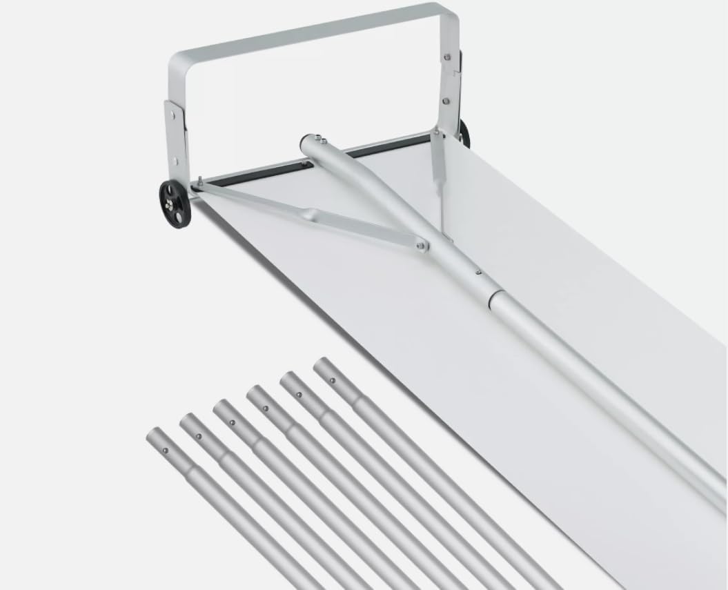Snow Roof Rake 30ft Reach Aluminium Roof Shovel with Slide Cloth 19