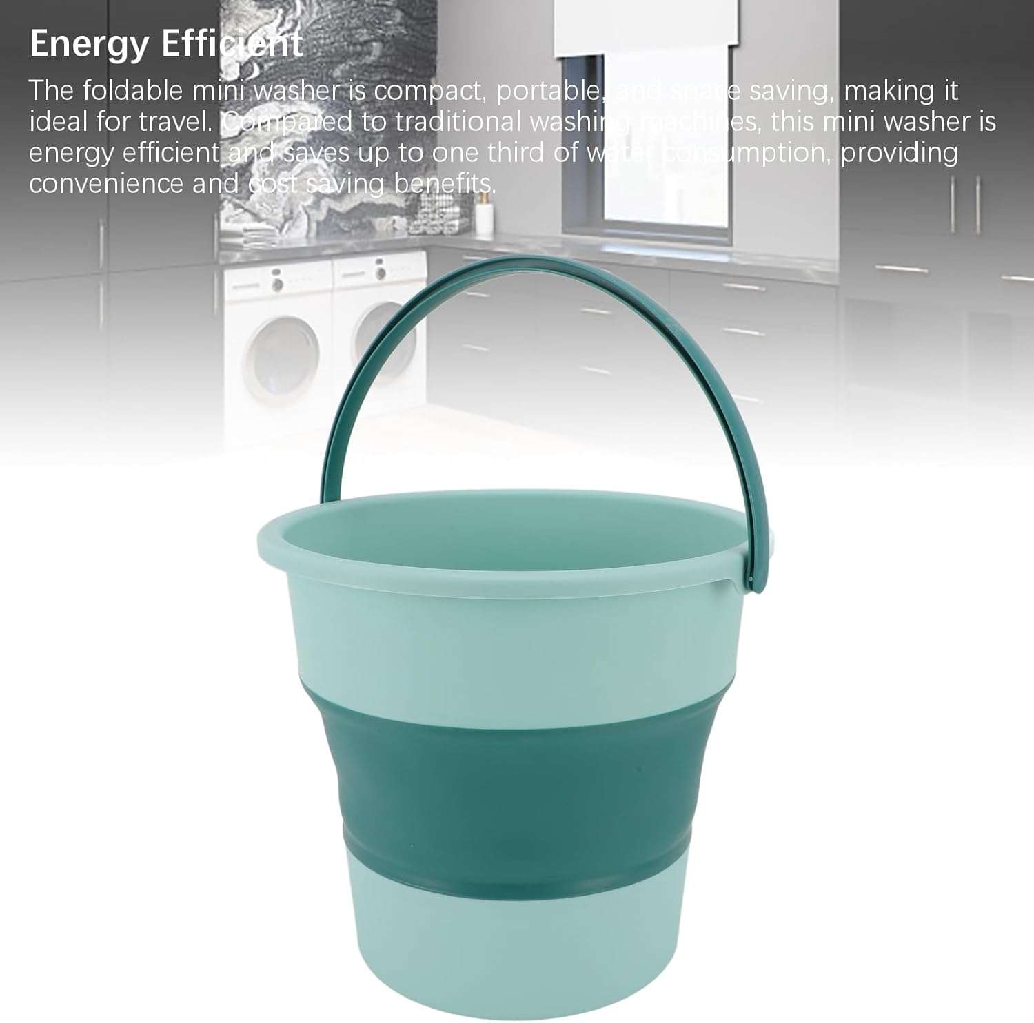 Portable Washing Machine, Foldable Space Saving Easy Using Mini Automatic Clothes Washer Tub Rotary Travel Laundry Bucket for Underwear,Baby Clothes,Socks