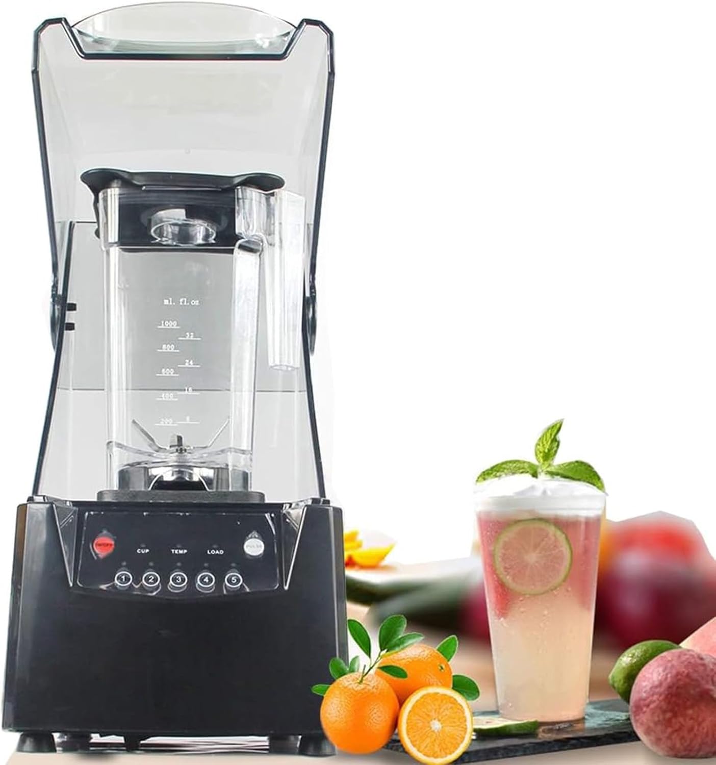 Blender 2200w Wall Breaking Machine Thickened Soundproof Cover 5 Speed Intelligent Touch Control Suitable for Commercial Teahouse and Home Use