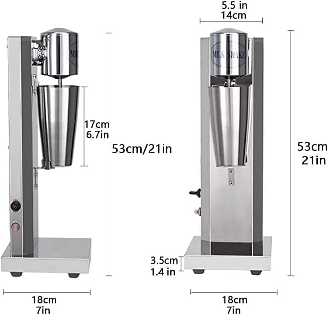 180W Commercial Milkshake Machine, 18000rpm Electric Drink Mixer, with 2 Speed Adjustable and 800ML Cup, for Smoothie Milk Ice Cream Blender(Single Head)