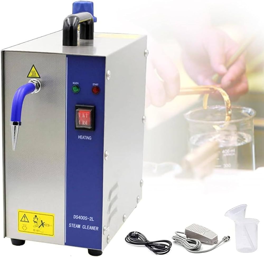 Professional Jewelry Steam Cleaner,1300W/2200W Jewelry Steam Cleaner Machine Reliable 304 Stainless-Steel High Pressure Steamer for Jewelry Stores Studios, Car Home Use,4L