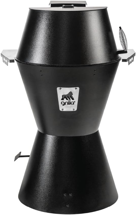 GRILLA OG Alpha Connect Pellet Grill Smoker with Round Design and Sliding Lid, Heavy-Duty Stainless Steel Construction, 488 Square Inches of Cooking Space for Smoking, Outdoor Grilling, Cooking