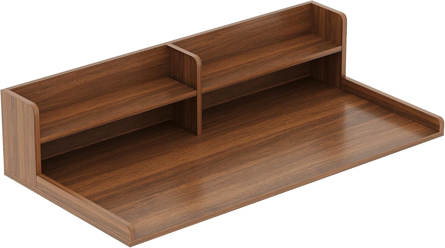 ChooChoo 2-Tier Washer Dryer Countertop with Adjustable Shelf, Spacious Laundry Room Storage for Folding Clothes and Efficient Organization, Walnut