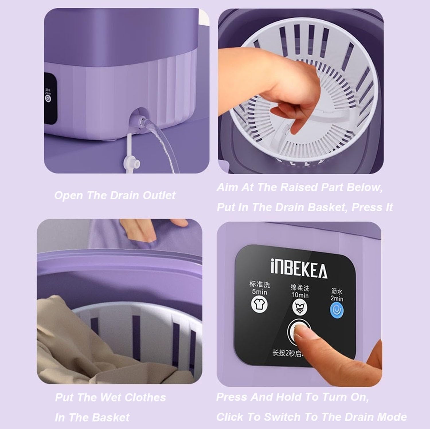 Mini Washer Machine, Semi-automatic Laundry, Foldable Washer And Dryer Combo Portable For Socks, Baby Clothes Or Small Items, Camping, Apartment, RV, Travel, Gifts