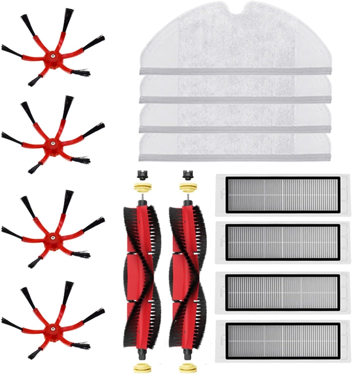 Main Roller Side Brush Filter Mop Wipes Fit for Roborock S6 S60 S6 Maxv Vacuum Cleaner Parts and Accessories(Light Yellow)