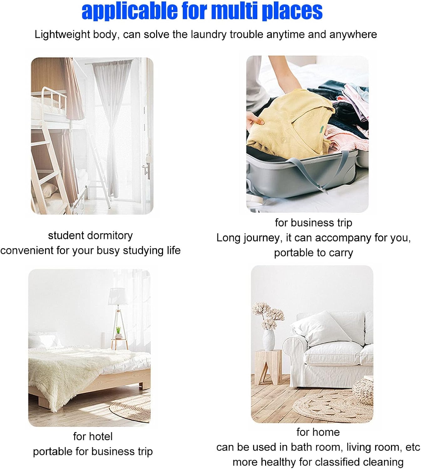 Septpenta 3.8L Portable Washing Machine with Impeller Centrifugal Technology and Noise Reduction Design, USB Rechargeable 18W Smart Timer Mini Washing Machine for Socks Underwear Baby