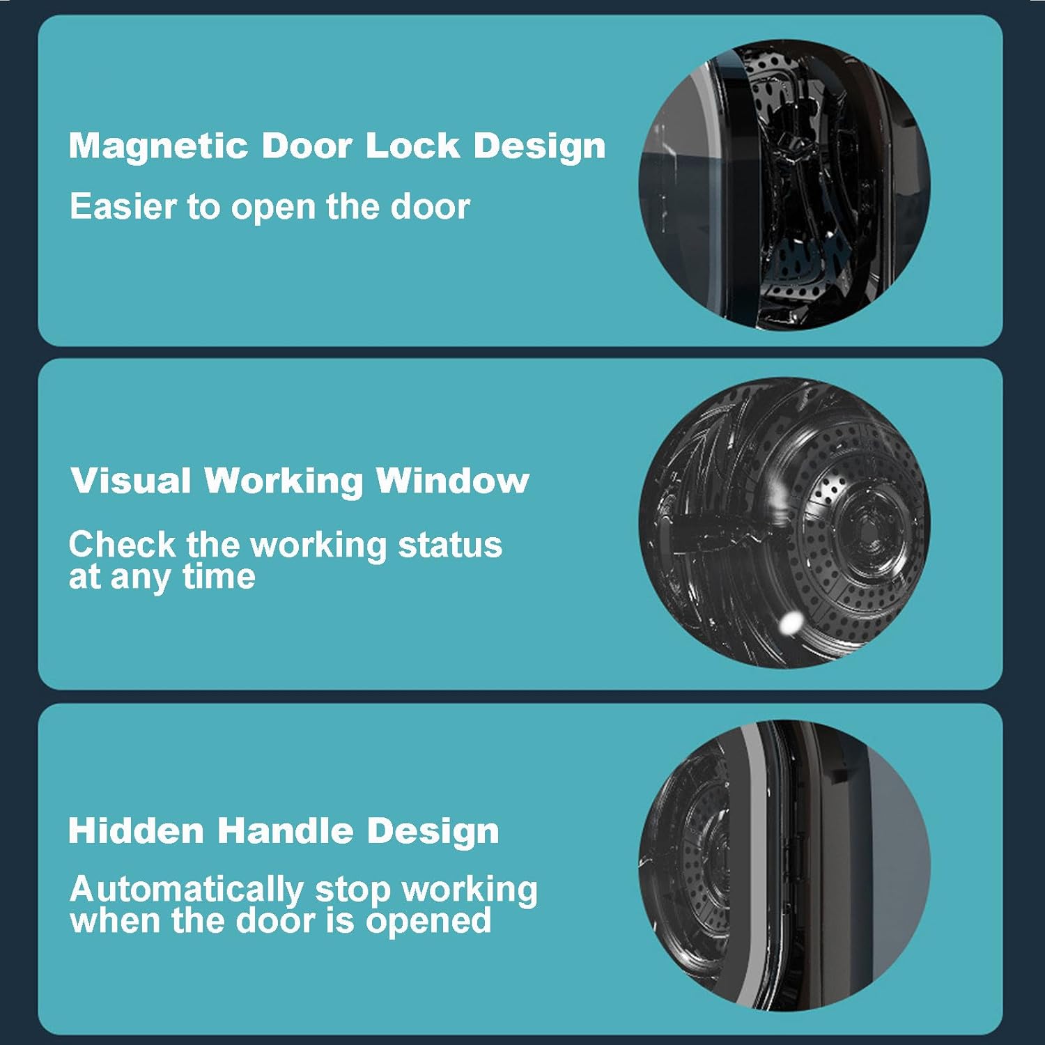 0.8kg Capacity Small Tumble Dryer With Transparent Window, Front Load Laundry Dryer With Stainless Steel Tub, Cold & Hot Air Drying, 35db Low Noise, For Apartment, Home, Dorm,White