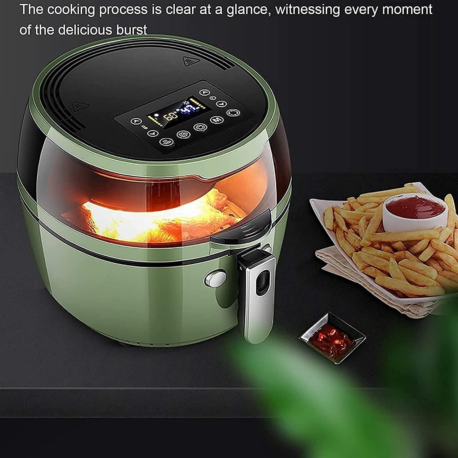 Air Fryer 8.4-Quart, 1500W Countertop Air Fryer Toaster Oven Combo with Rotisserie & Dehydrator, Digital Controls