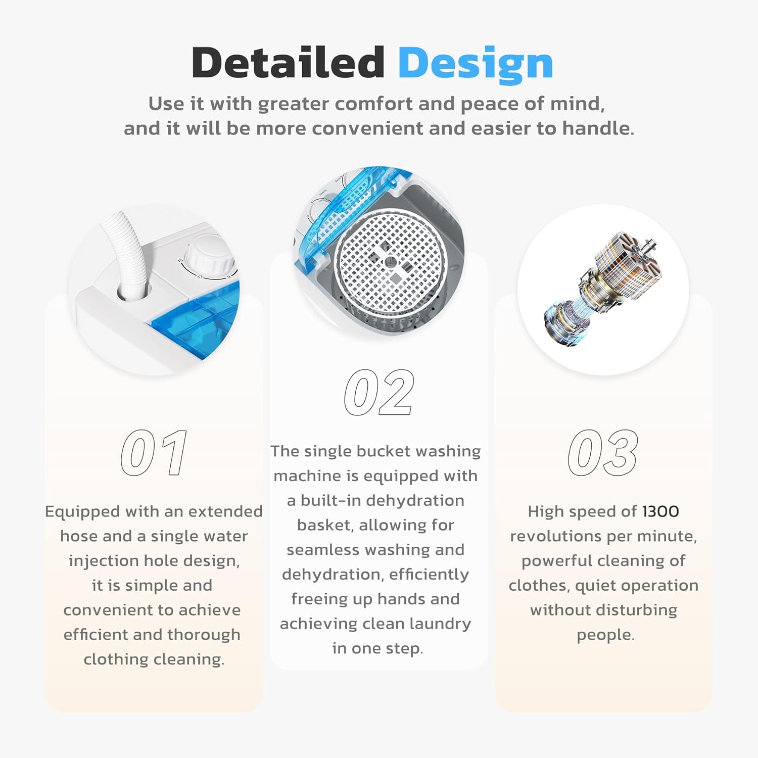 INTERGREAT Mini Portable Washing Machine, 5.5 Lbs Compact Mini Portable Washer, 110V Single Tub Laundry Washer Machine for Apartments, Dorms, Traveling, RV, Blue