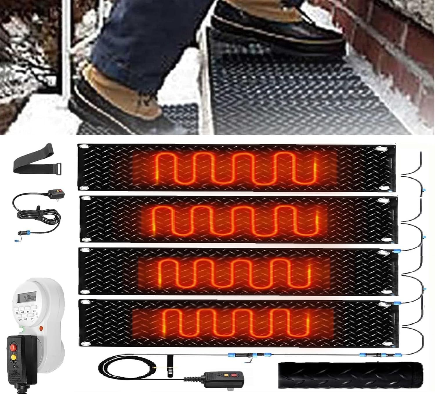 Heated Snow Melting Mats with Timer for Entrances, 10
