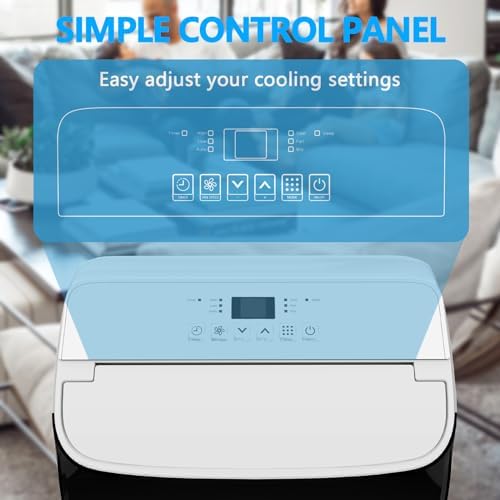 14,000 BTU Portable Air Conditioner with Dehumidifier and Fan for Rooms Up to 750 Square Feet, Portable Air Conditioners with Remote Control, Window Kit Included