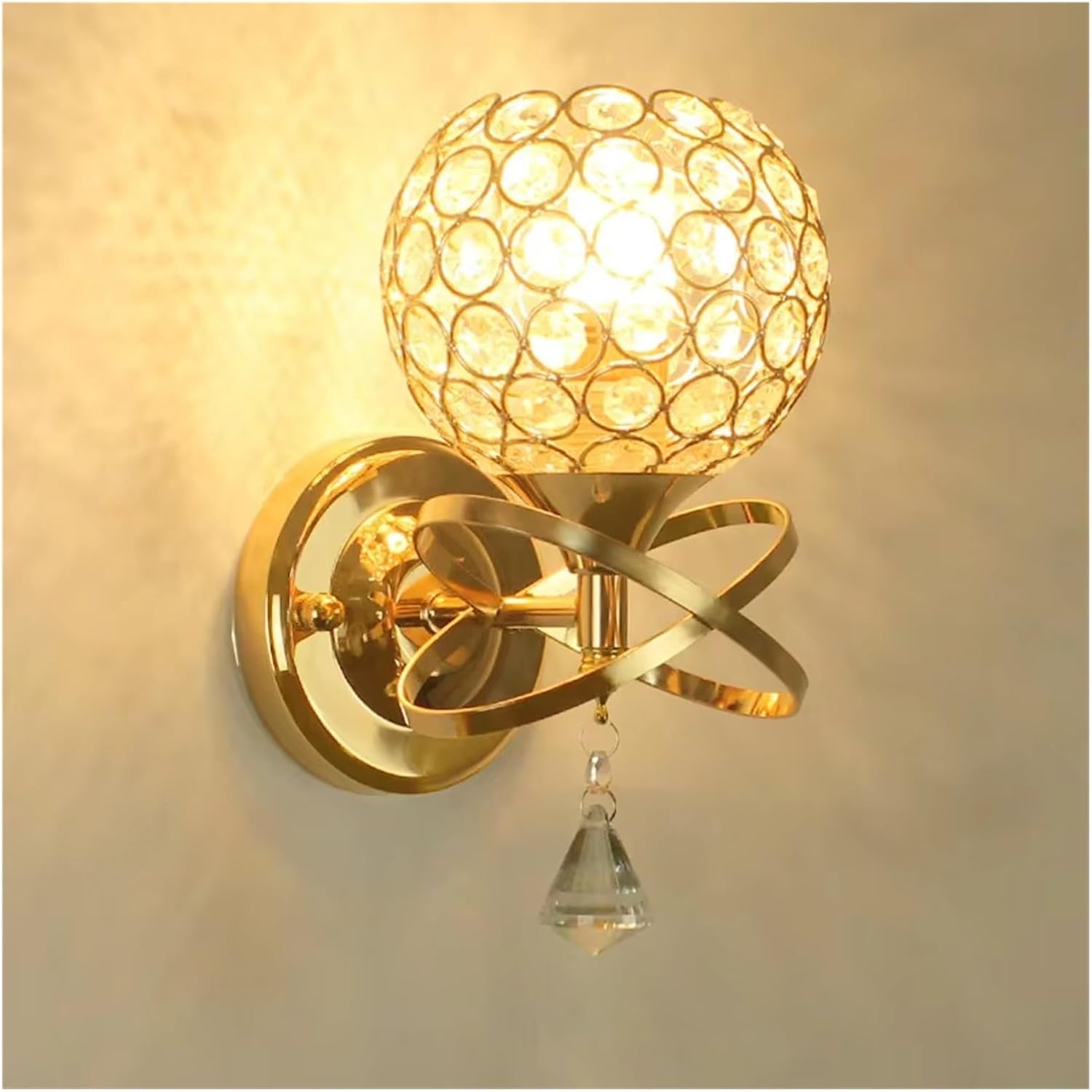Modern Wall Lamp Crystal Sconce Light Fixture E27 Bedside Retro Industrial Home Living Room Bedroom Lighting Decor Luxury,Household