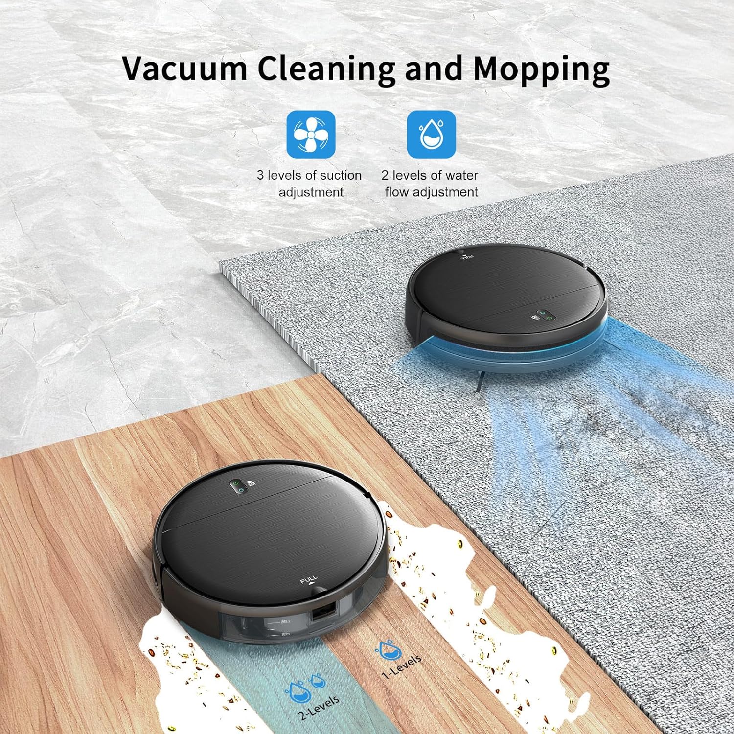 MAMNV Robot Vacuum and Mop,2 in 1 for Carpet & Hard Floor,Robotic Vacuum Cleaner with Alexa/Voice/App,Powerful & Quiet for Pet Hair,Slim 2.87