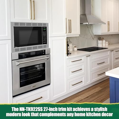 NN-TK922SS 27-inch Microwave Trim Kit Compatible with Panasonic Microwave Ovens, for 2.2 Cubic Feet Microwave Oven, Built-in Stainless Steel 27