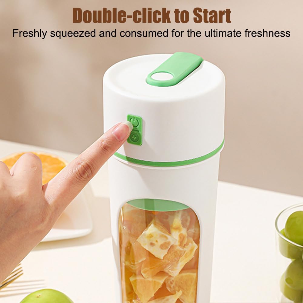 Personal Blender,480ml Shakes Fruit Juicer Self-Cleaning Drink Machine Blender With 6 Blades for Shakes Fruit Juice Smoothies Sports Travel