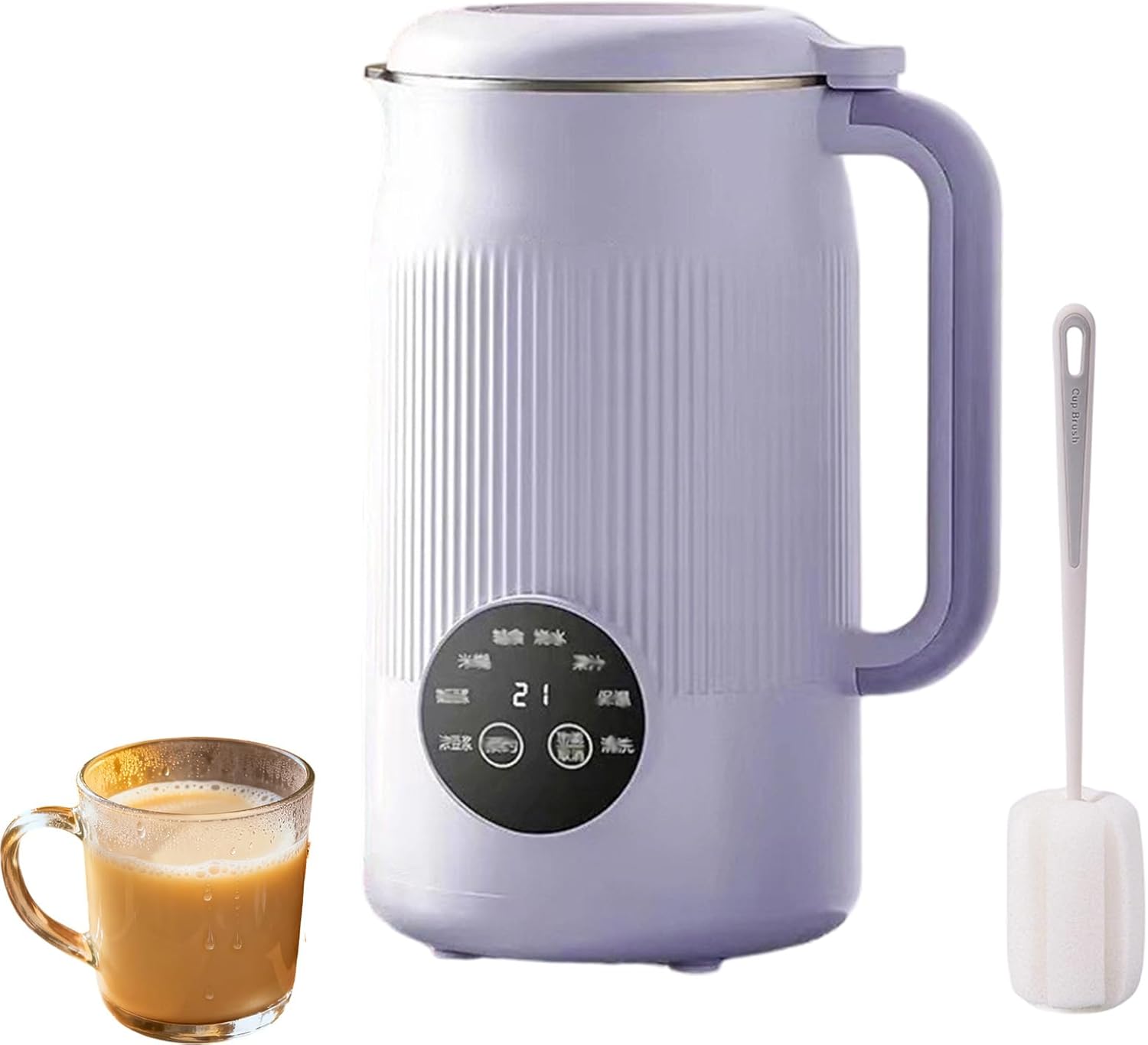 The 8-In-1 Multifunction Nut Milk & Juice Maker, 8-In-1 Nut Milk Maker Machine, Automatic Plant-Based Milks Blender with Delay Start, Keep Warm, Self-Cleaning (Purple)