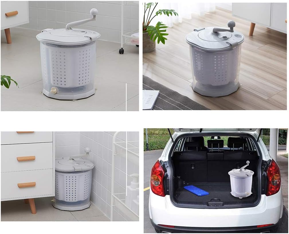 Portable Eco Mini Washing Machine, Hand Cranked Manual Clothes Non-Electric Washing Machine and Spin Dryer,Easy to Use, Suitable for Small Clothes, Underwear, RVs, Camping