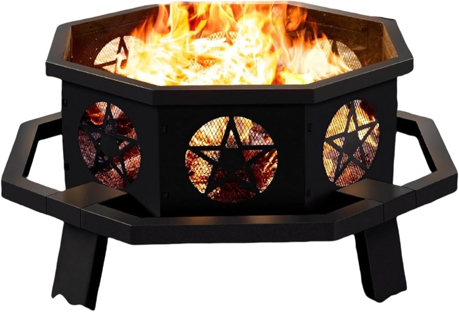 43 Inch Fire Pit, Outdoor Fire Pits with Cooking Grill, Wood Burning Fire Pits for Outside