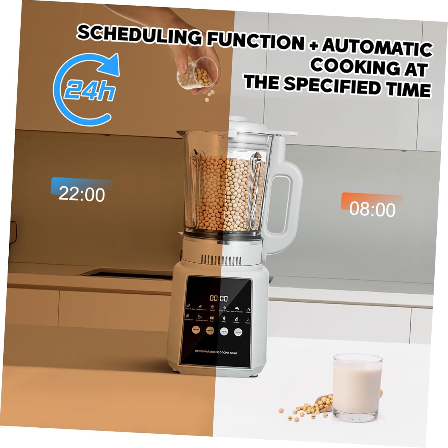 Cabilock 1.75L High Speed Smoothie Blender Multifunctional Juicer Machine with US Plug Electric Food Processor for Shakes and Ice Drinks Countertop Blender for Kitchen