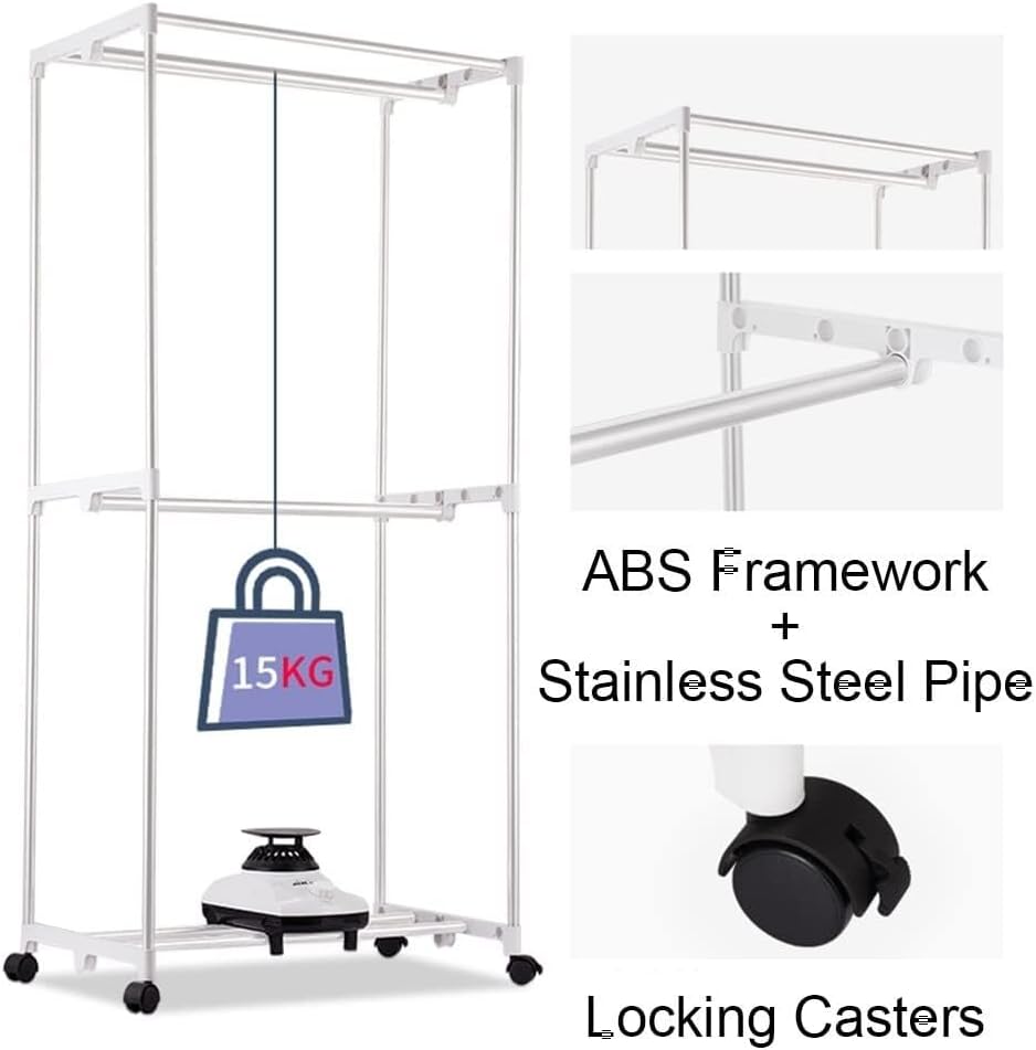 1000W Heated Clothes Dryer, Portable Electric Clothes Dryer, Large Capacity 15kg Stainless Steel Heated Clothes Airer With 180min Timing, For Apartment Home(Exclusive Model)