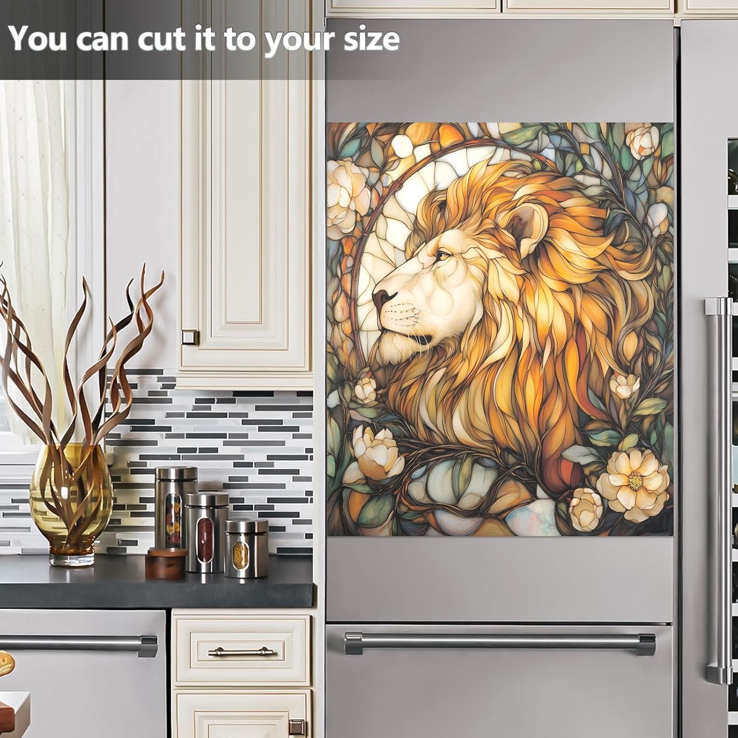 Dishwasher Magnet Cover Large Magnetic Stickers Retro Lion Front Dishwasher Cover Reusable Decal for Home Kitchen Anti-Scratch Refrigerator Decorative Lid Washing Machine Laundry 23