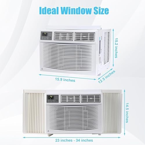 12,000 BTU Window Air Conditioner,AC Window Unit Cool up to 550 Sq. Ft w/Wifi Controls & 4 IN 1 Cooling, Dry, Fan,and Auto Mode, Low Noise,Perfect for Small Bedroom, Living Room, Home,Office