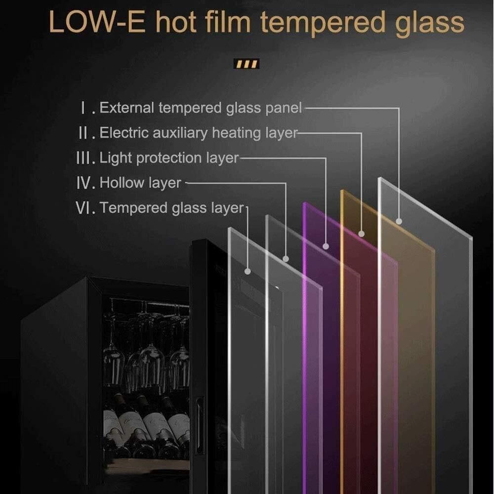 Wine Cooler Beverage Refrigerator 48 Bottle Beer Soda Cellar Fridge, Stainless Steel, Glass Door, Quiet Compressor Countertop Operation with Digital Control