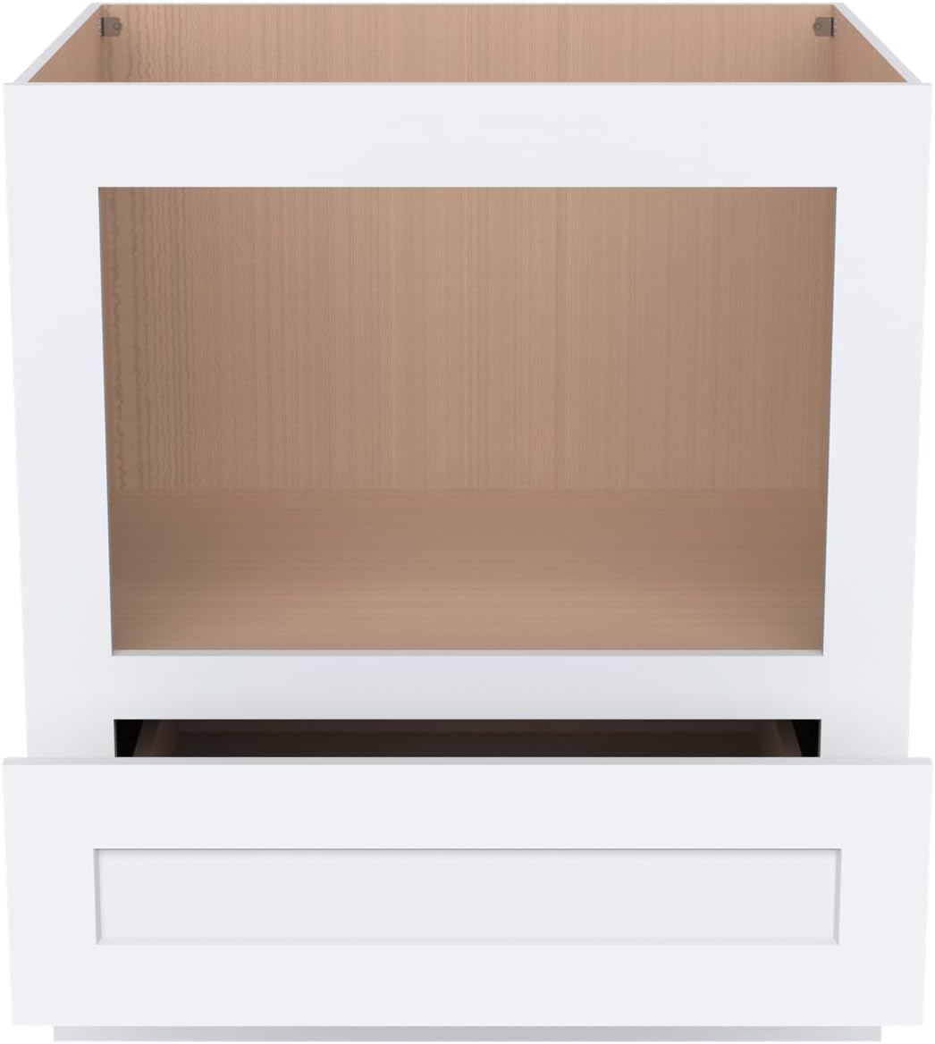 Microwave Base Cabinet – Solid Wood Shaker Style Kitchen Storage Base Unit with Drawer & Soft-Close Doors, RTA Pantry Cupboard for Dining Room, Coffee Bar 30