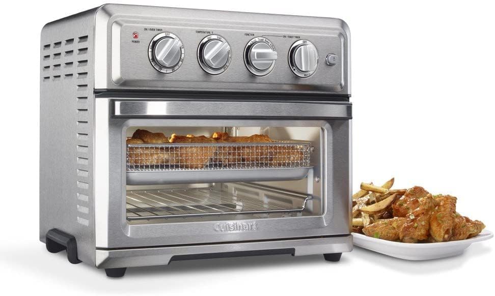 Air Fryer + Convection Toaster Oven by Cuisinart, 7-1 Oven with Bake, Grill, Broil & Warm Options, Stainless Steel, TOA-60