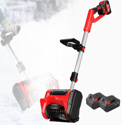 20V | 4-Ah Cordless Snow Shovel, Electric Snow Blower for Driveway with Adjustable Front Handle & Telescopic Pole, for Patio, Playground, Farm