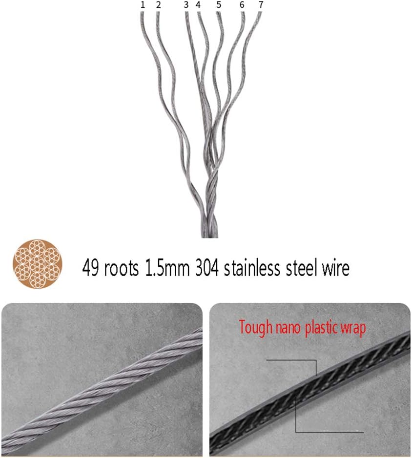 Laundry Rack, Wall Mounted Clotheshorse, Indoor Dryer Airer Retractable Clothes Drying Rope Washing Line 4.2m Drying Space No Drilling