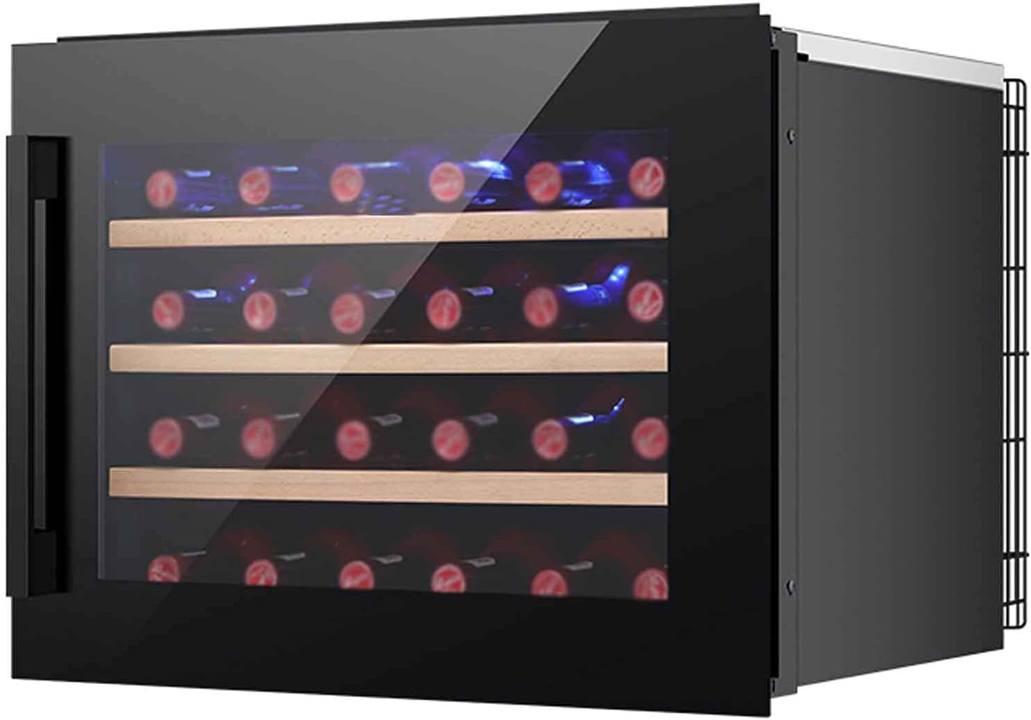 Beverage Refrigerator and Cooler Mini Glass Door Fridges Soda Beer Or Wine Small Drink Dispenser Machine with Touch Control LED Light for Home Office Or Bar (Capacity: 24 Bottles) (Obsidian Black)