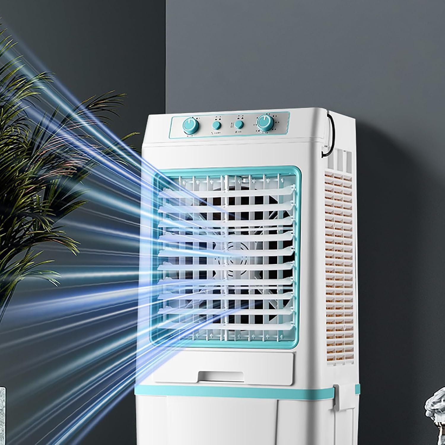 Portable Air Conditioners, Evaporative Air Cooler with 3 Speeds, Fast Cooling Windowless Portable Evaporative Coolers for Home Use(Gray)